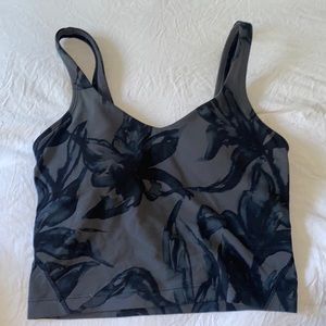 this is a lululemon align top that i bought a while back - grey floral design